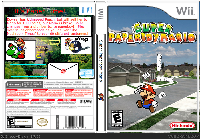 Super Paperboy Mario box art cover