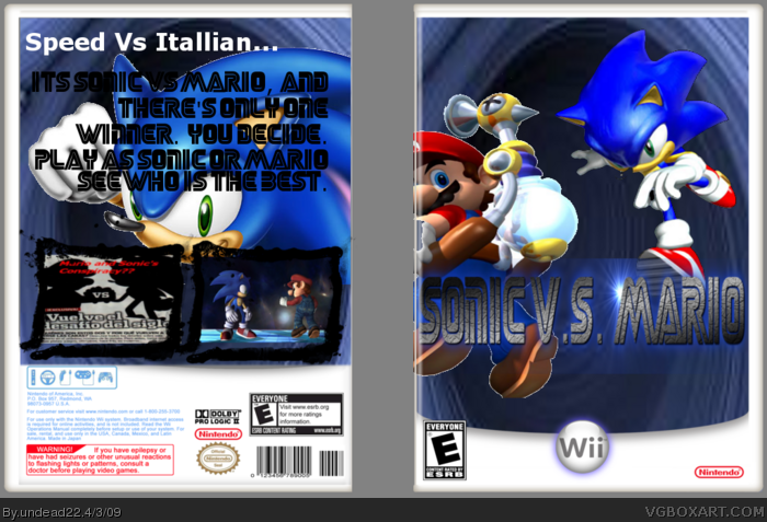 Sonic vs mario box art cover