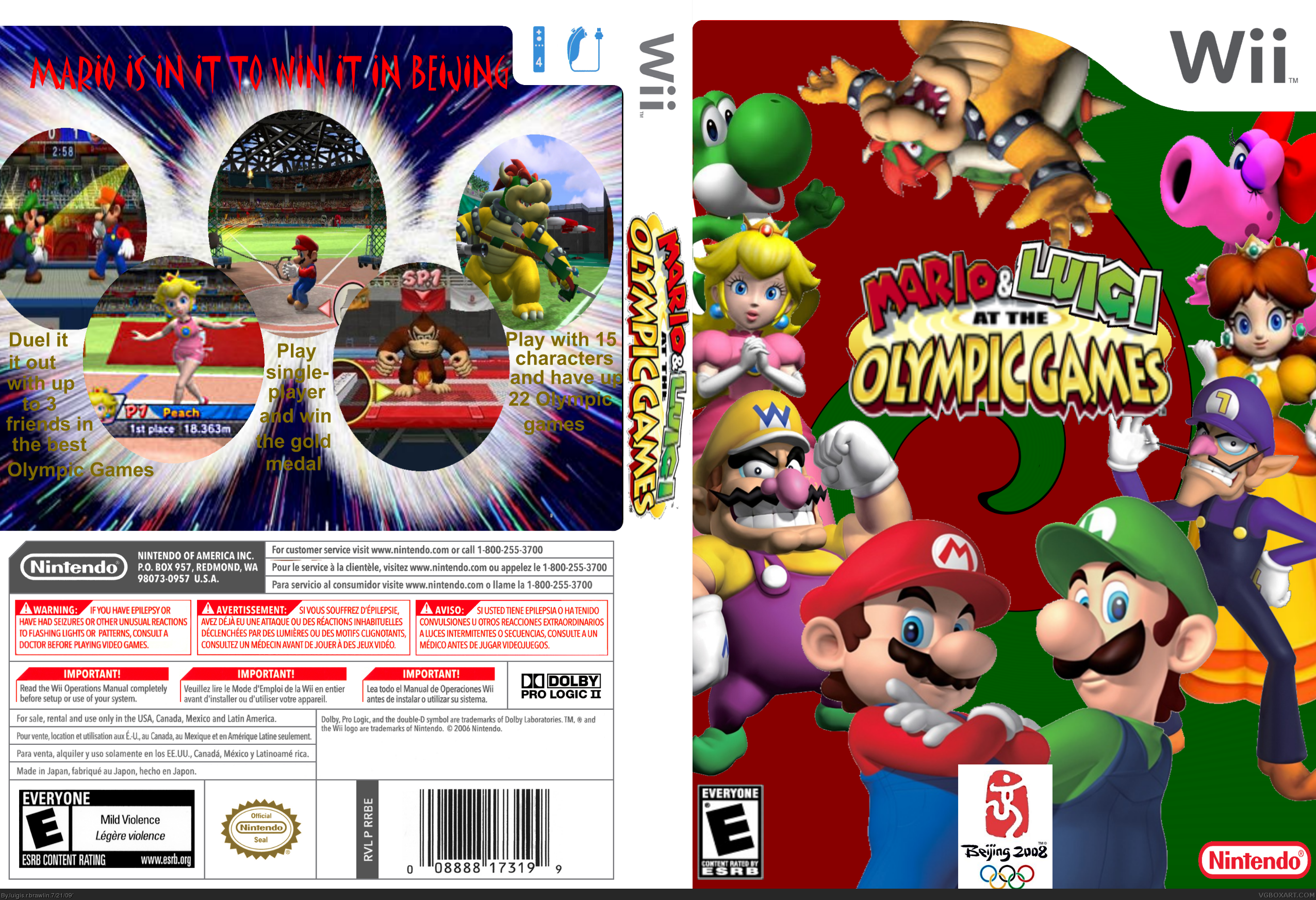 Mario and Luigi at The Olympic Games box cover