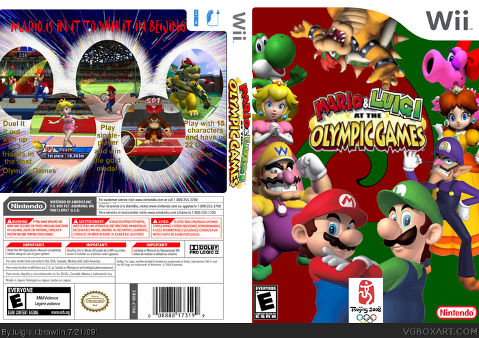 Mario and Luigi at The Olympic Games box art cover