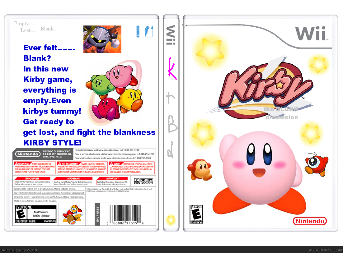 Kirby: The BLANK dimension box cover