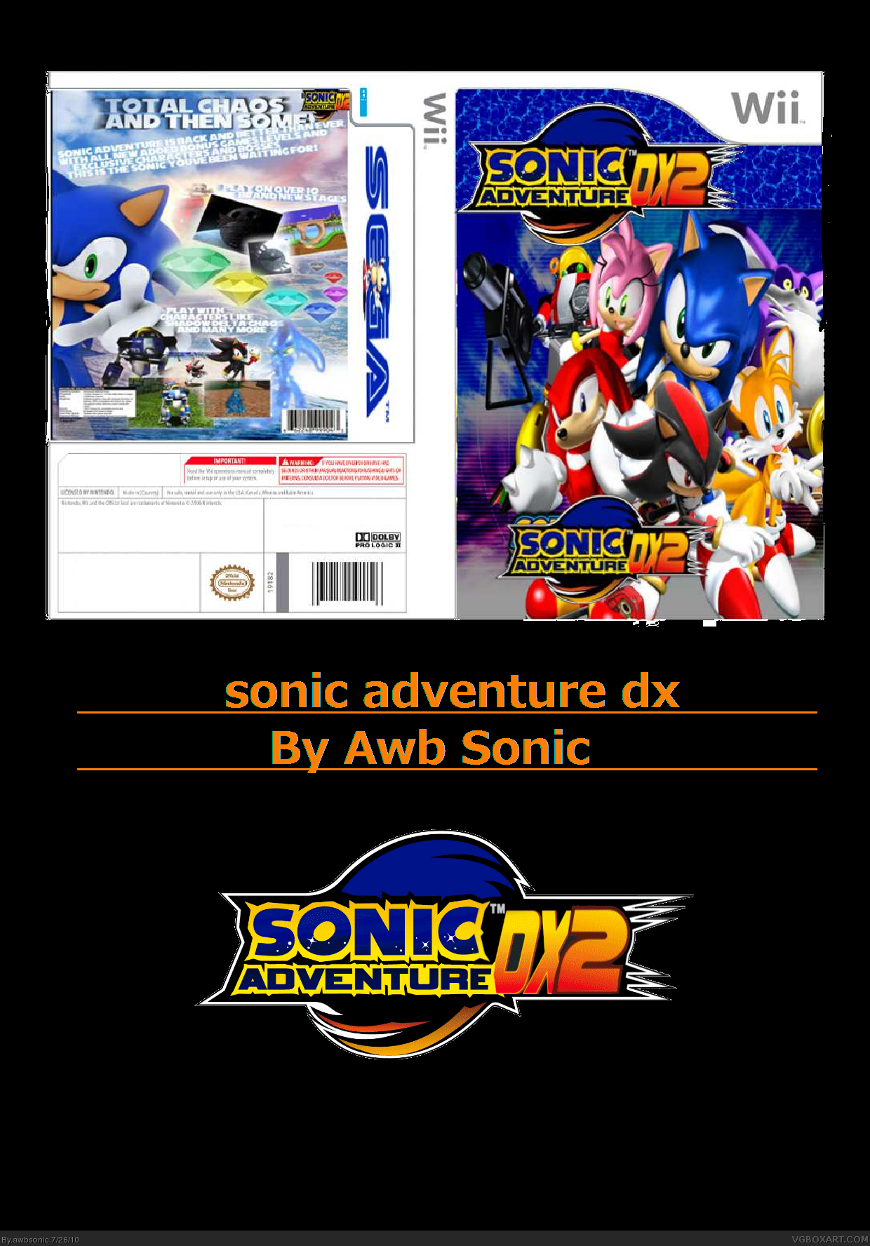Sonic adventure dx 2 box cover