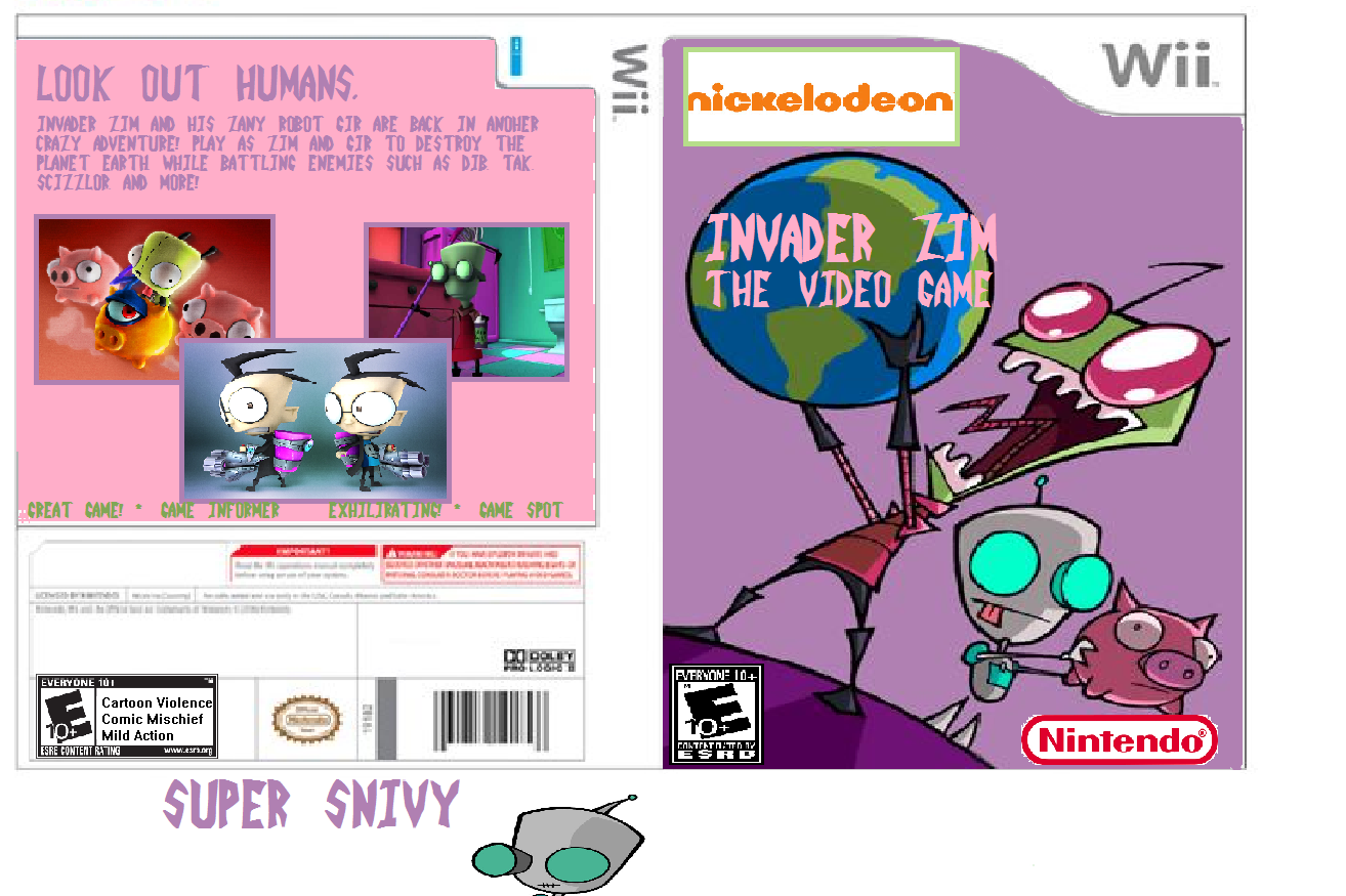 Invader Zim Wii box cover