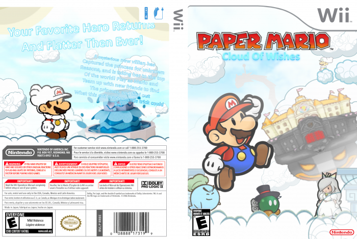 Paper Mario: Cloud Of Wishes box art cover