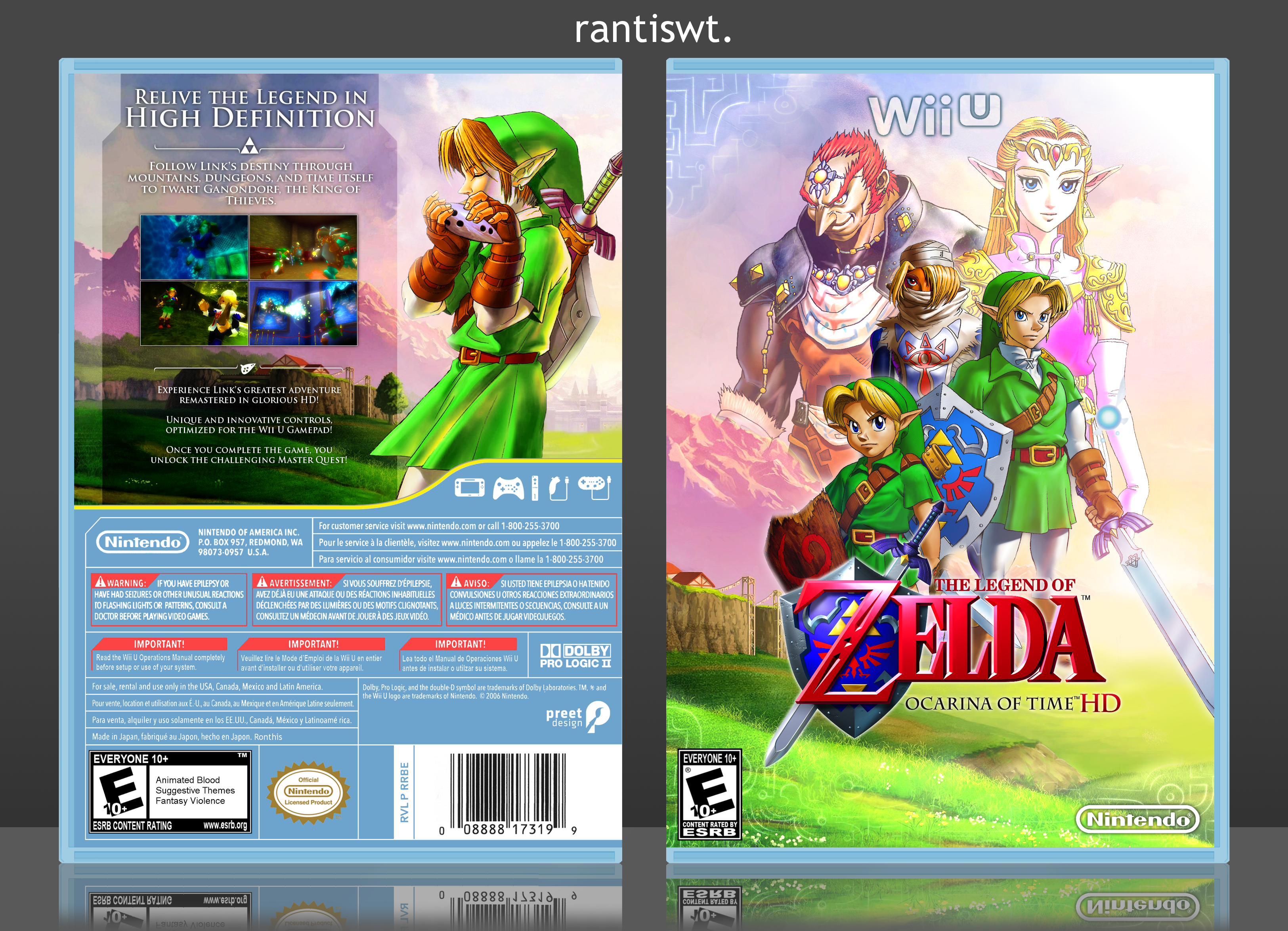 The Legend of Zelda: Ocarina of Time HD box cover