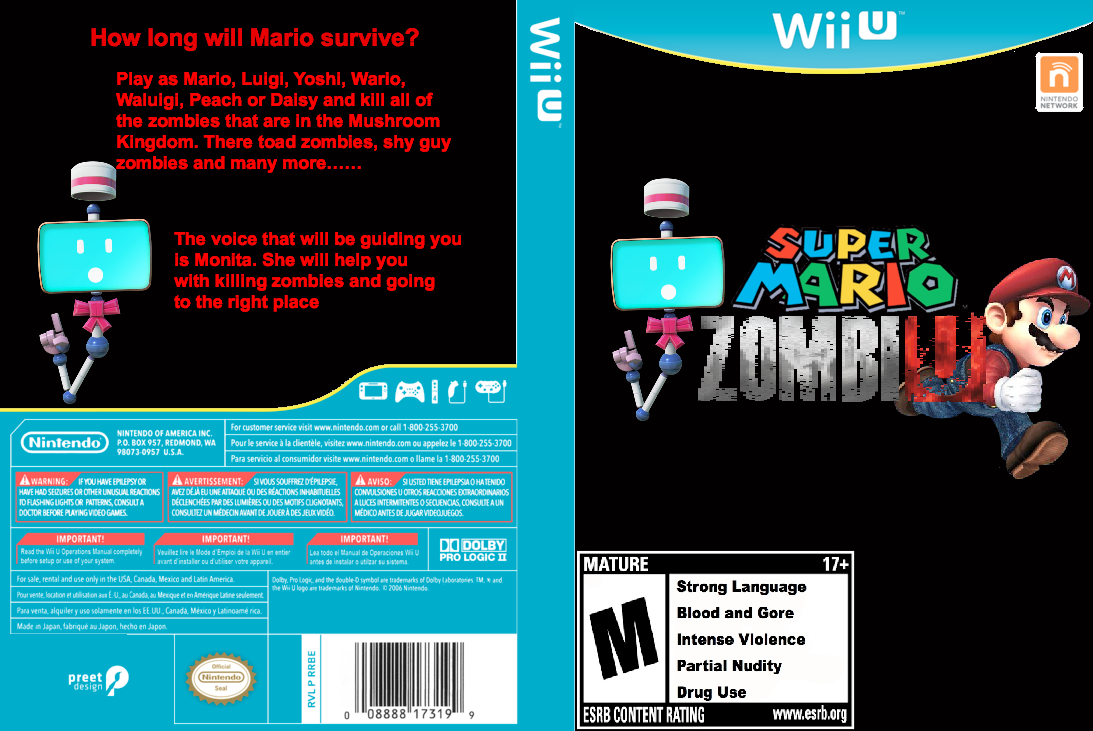 Super Mario ZombiU box cover