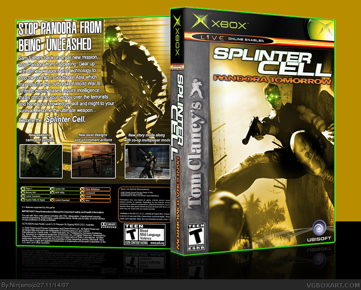Tom Clancy's Splinter Cell: Pandora Tomorrow box cover