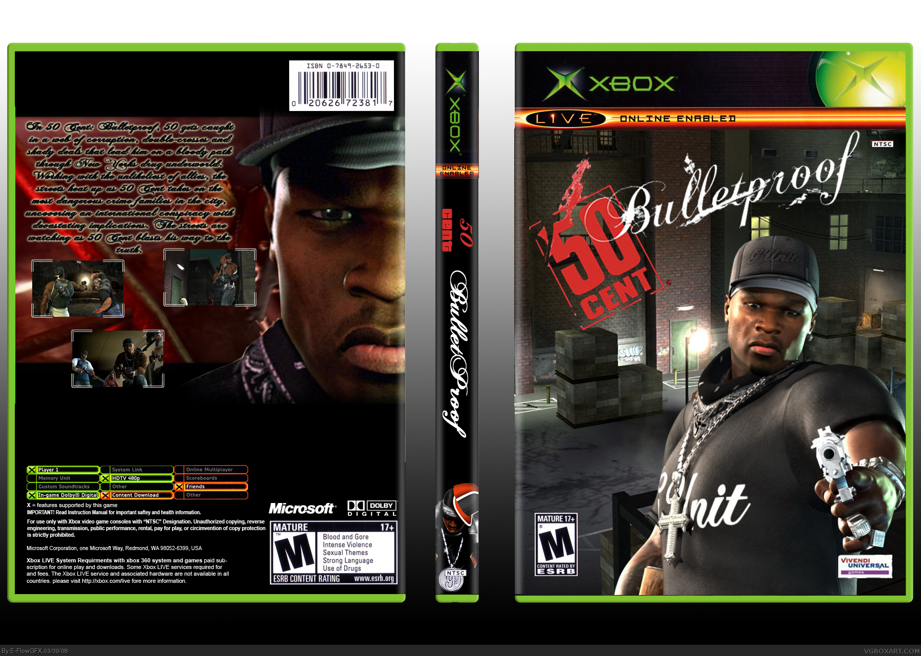50 Cent Bulletproof box cover